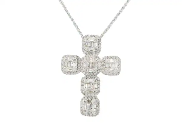 Baguette Illusion Cushion Set Diamond Cross