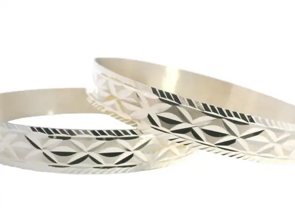 Yellow Gold Diamond Cut Bangle - Image 2
