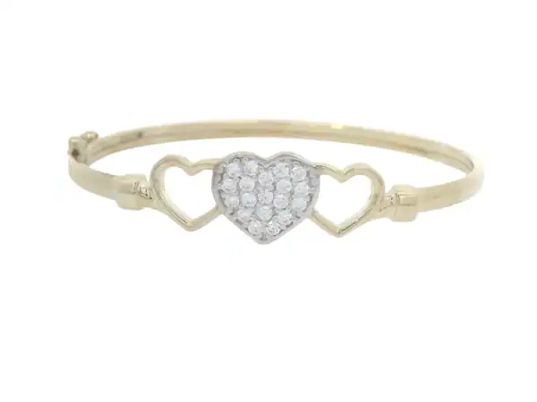 CZ Heart Baby Bangle